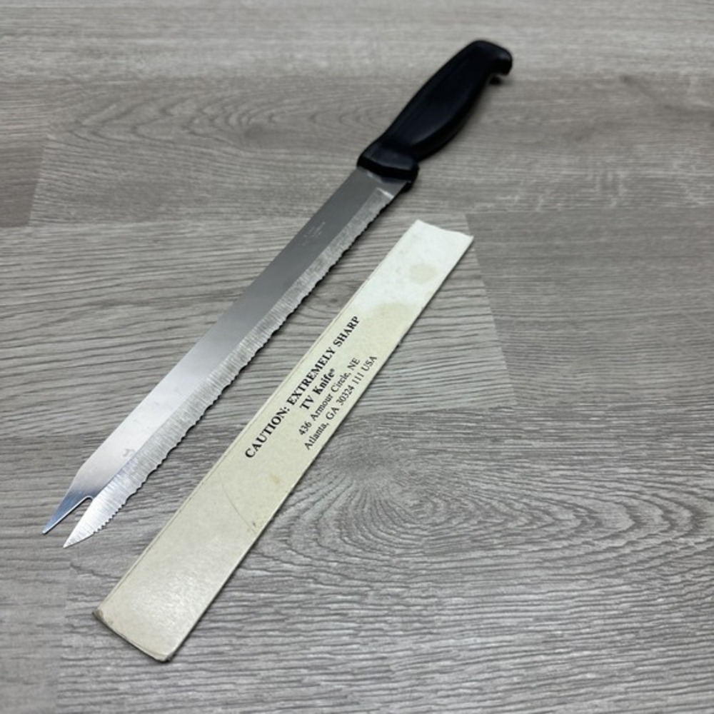 VERY SHARP T.V. KNIFE 8" Blade Surgical Stainless Steel Taiwan Tomato Knife VTG‎
